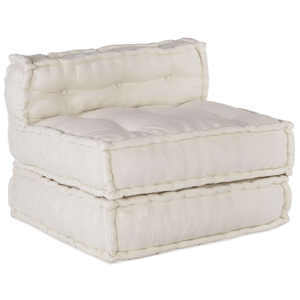 Divano Componibile Crema 70x70x54 in Tessuto | homemem39