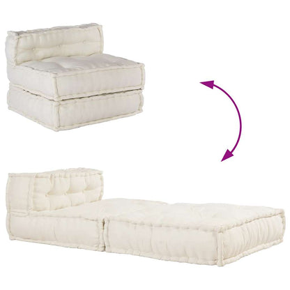 Divano Componibile Crema 70x70x54 in Tessuto | homemem39