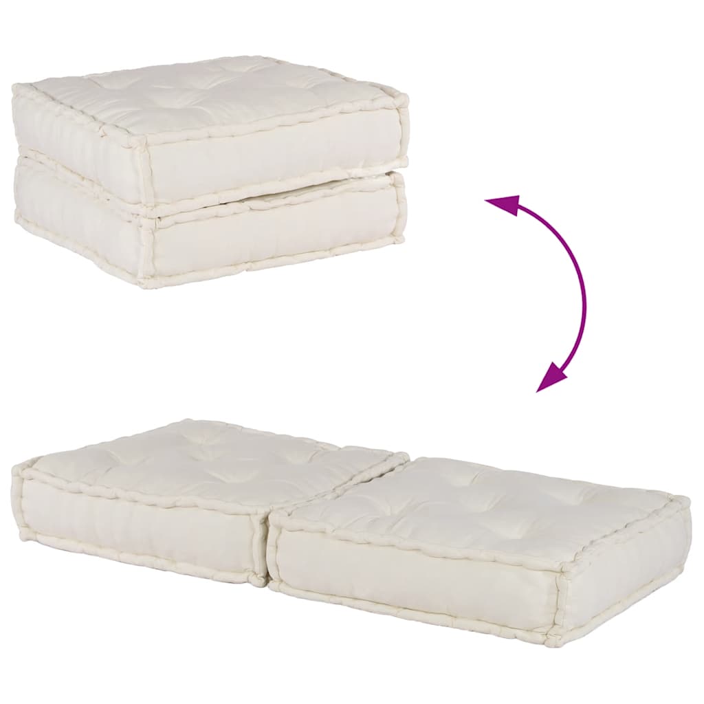 Divano Componibile Crema 70x70x36 in Tessuto | homemem39