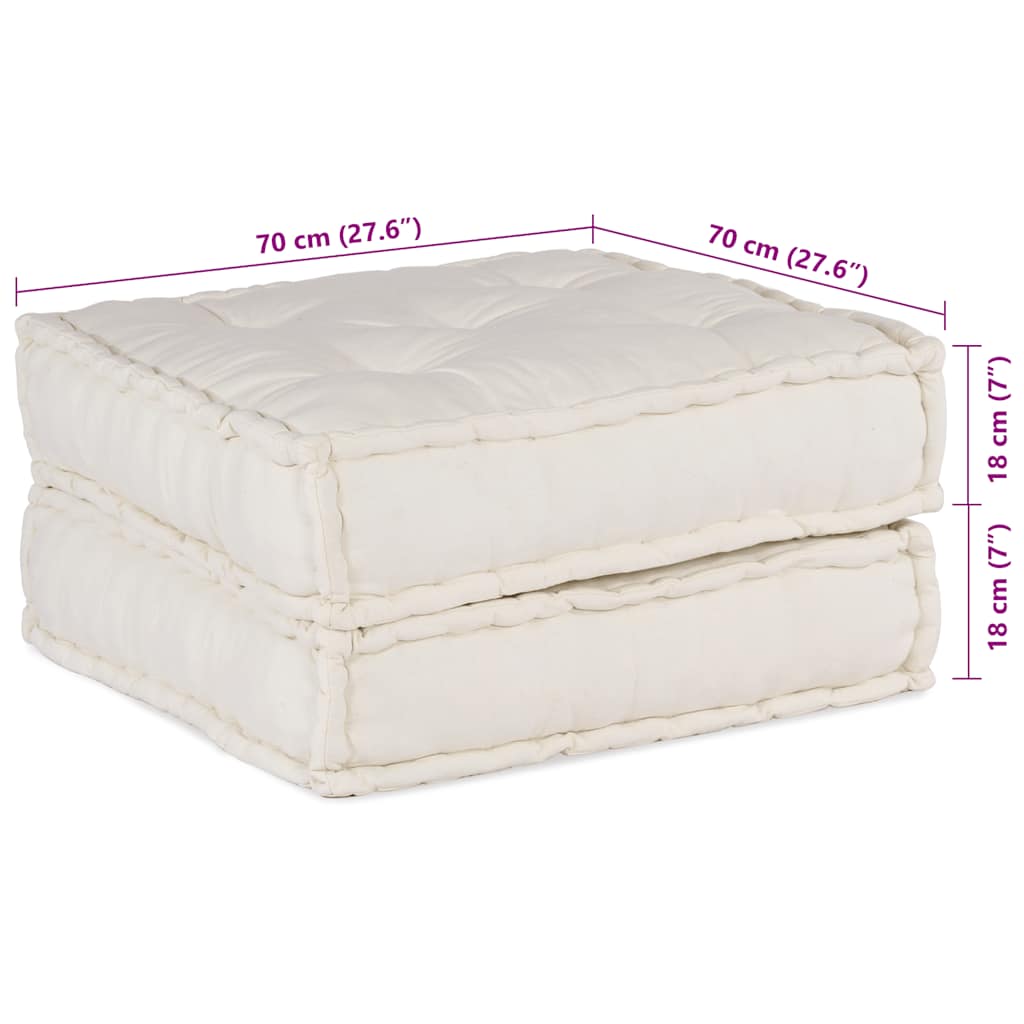 Divano Componibile Crema 70x70x36 in Tessuto | homemem39