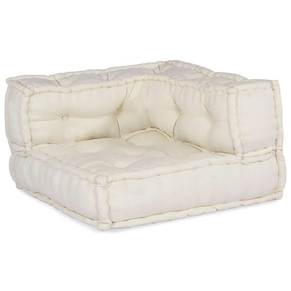 Divano Modulare a 2 Posti Crema 140x70x36 in Tessuto | homemem39