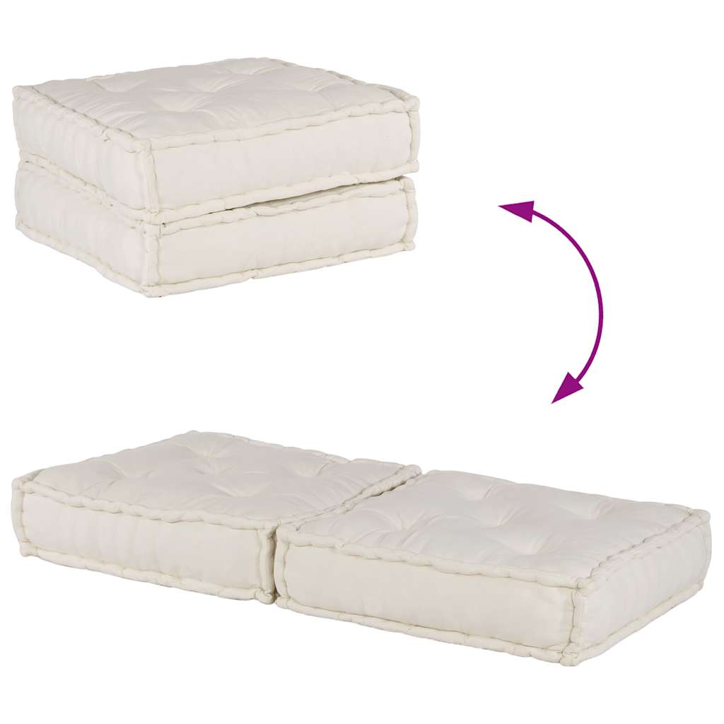 Divano Modulare a 2 Posti Crema 140x70x36 in Tessuto | homemem39