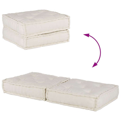 Divano Modulare a 2 Posti Crema 140x70x36 in Tessuto | homemem39