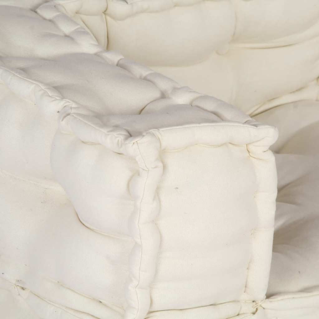 Divano Modulare a 2 Posti Crema 140x70x36 in Tessuto | homemem39