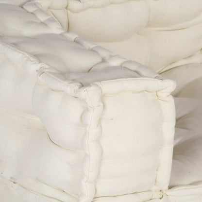 Divano Modulare a 2 Posti Crema 140x70x36 in Tessuto | homemem39