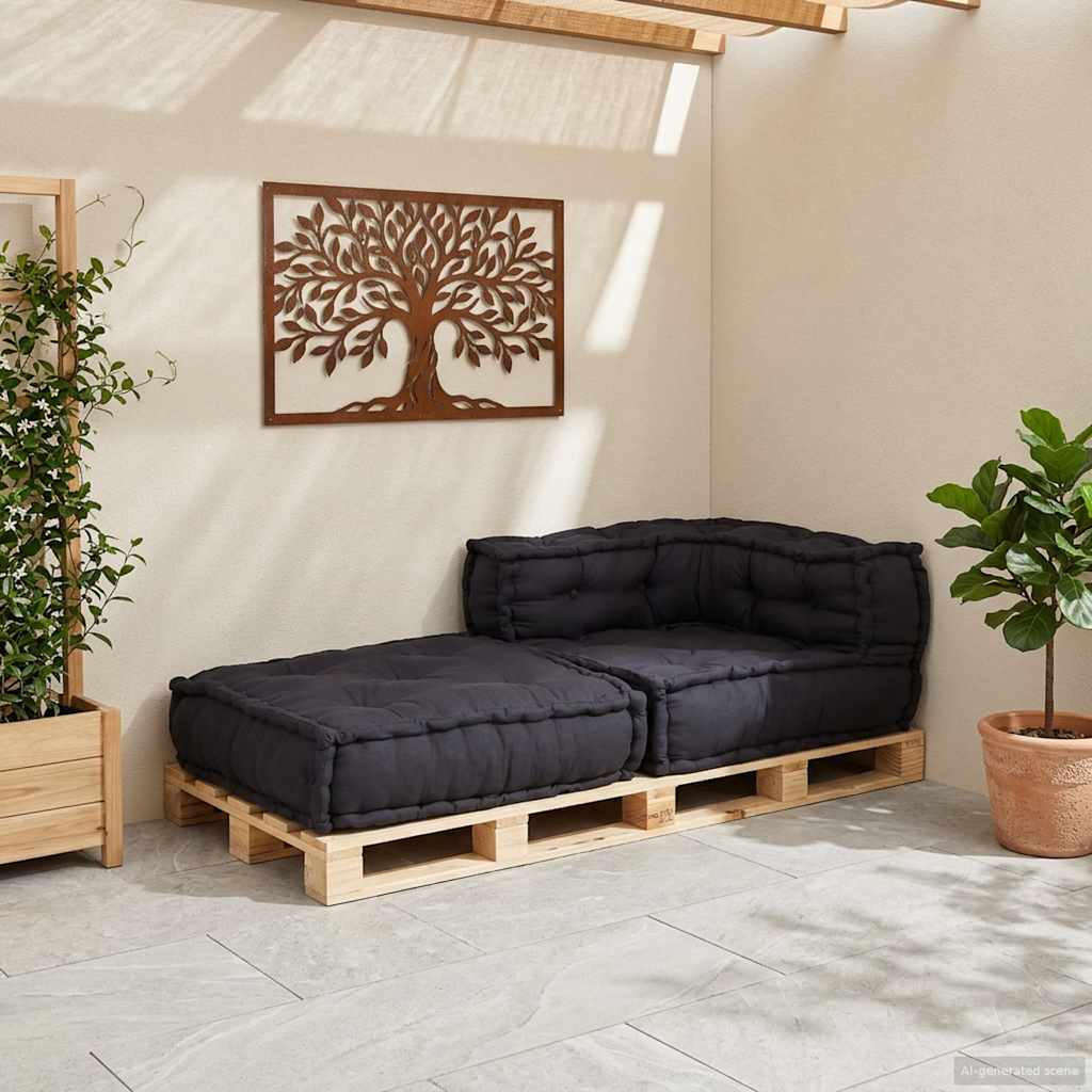 Divano Componibile Antracite 70x70x54 in Tessuto | homemem39