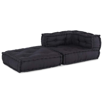 Divano Componibile Antracite 70x70x54 in Tessuto | homemem39