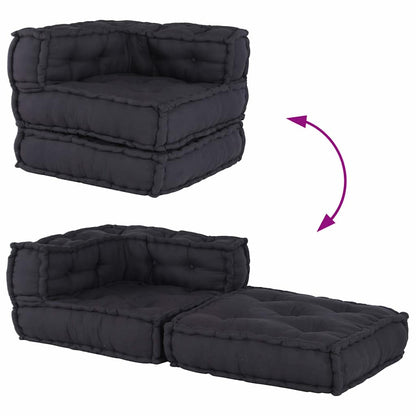 Divano Componibile Antracite 70x70x54 in Tessuto | homemem39