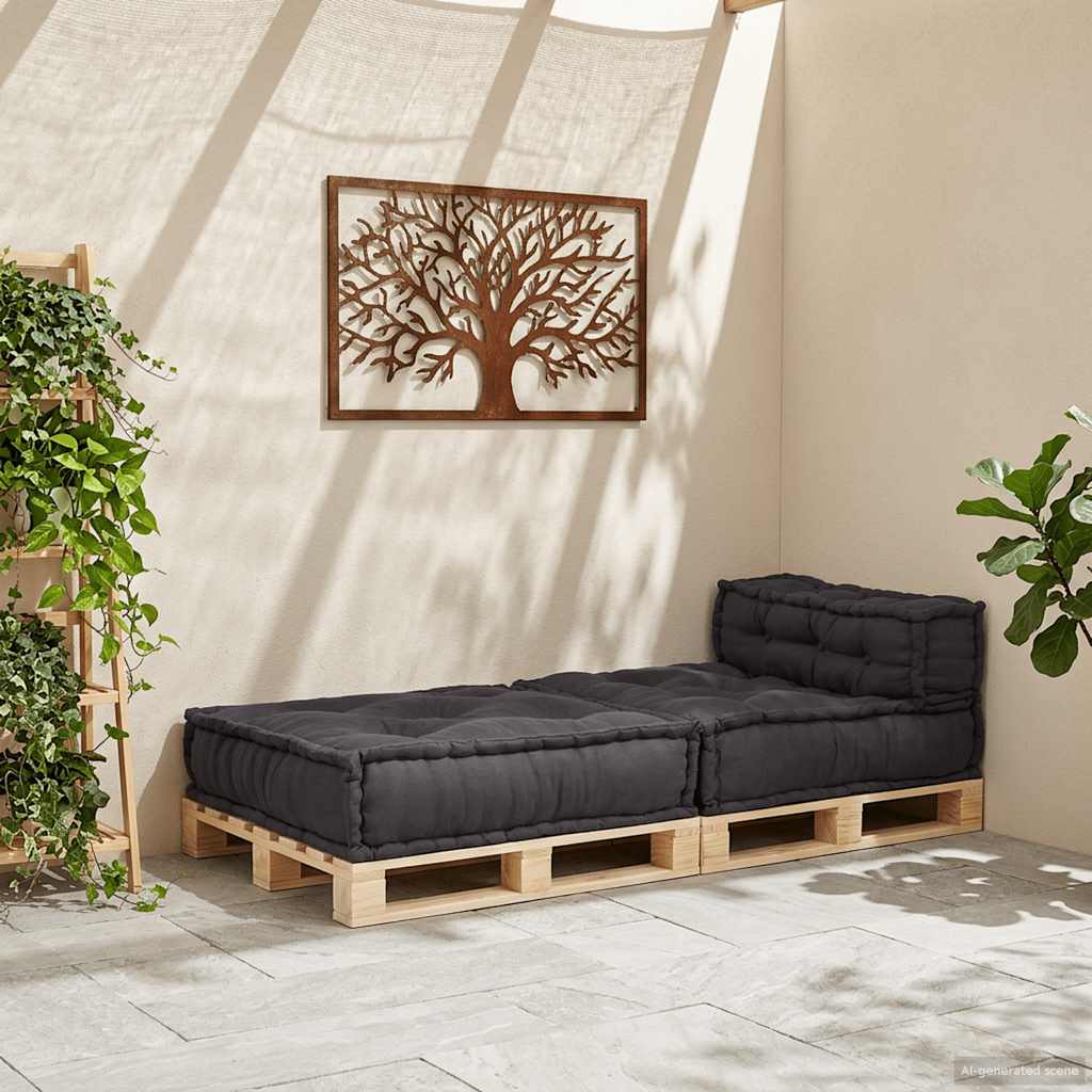 Divano Componibile Antracite 70x70x54 in Tessuto | homemem39