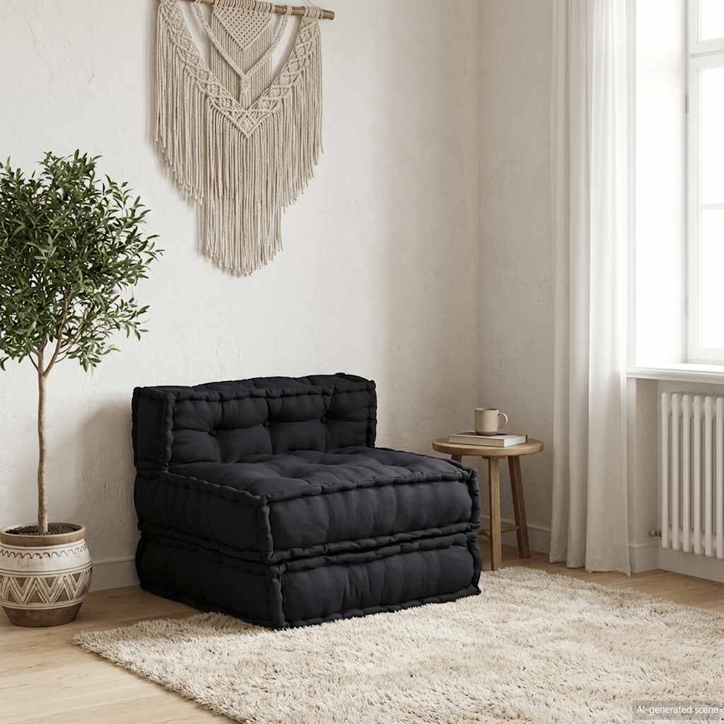 Divano Componibile Antracite 70x70x54 in Tessuto | homemem39