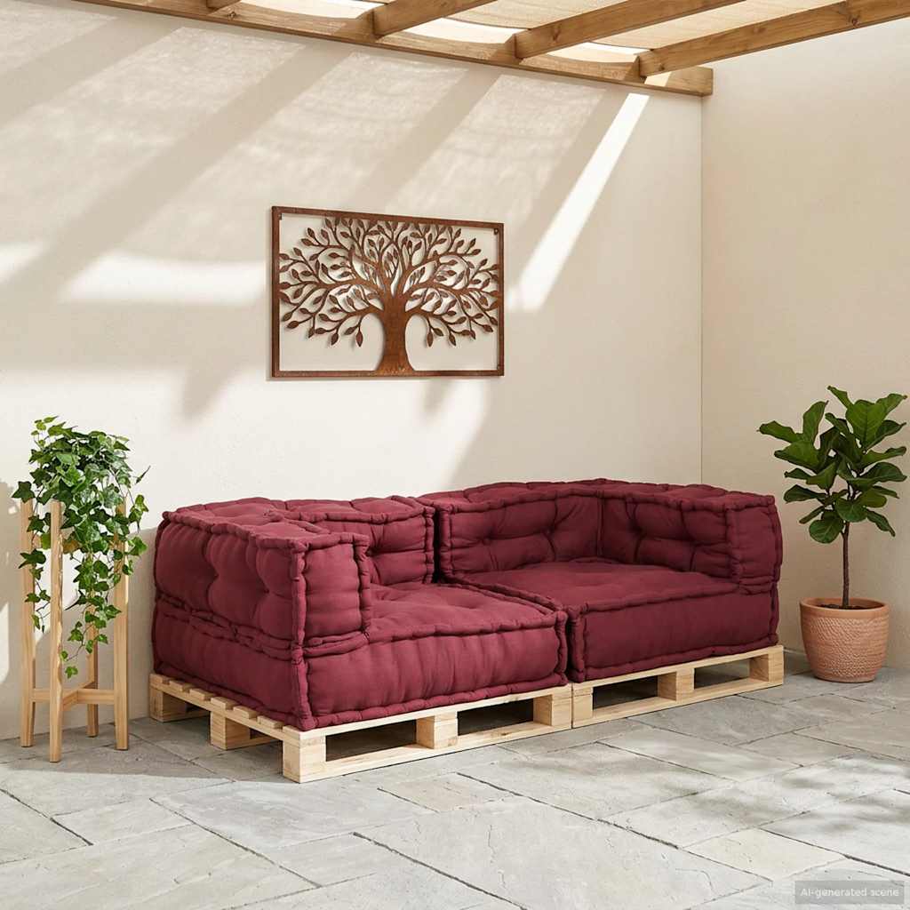 Divano Modulare a 2 Posti Marrone Rossiccio 140x70x36 in Tessuto | homemem39