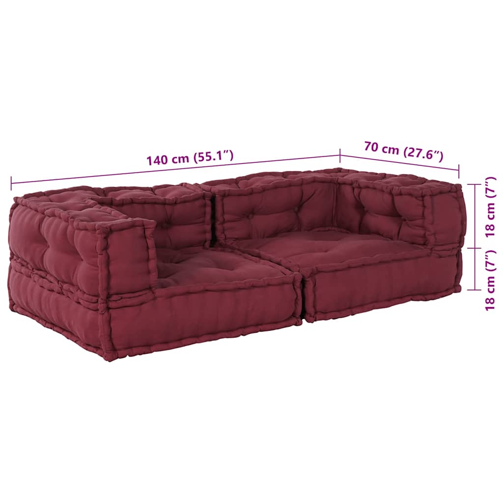 Divano Modulare a 2 Posti Marrone Rossiccio 140x70x36 in Tessuto | homemem39