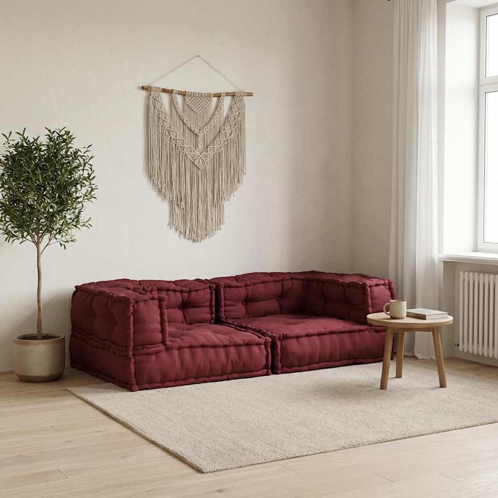 Divano Modulare a 2 Posti Marrone Rossiccio 140x70x36 in Tessuto | homemem39