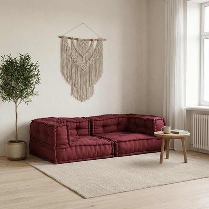 Divano Modulare a 2 Posti Marrone Rossiccio 140x70x36 in Tessuto | homemem39