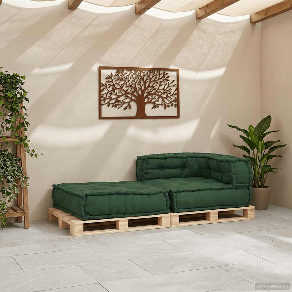 Divano Componibile Verde 70x70x54 in Tessuto | homemem39