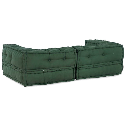 Divano Modulare a 2 Posti Verde 140x70x36 in Tessuto | homemem39