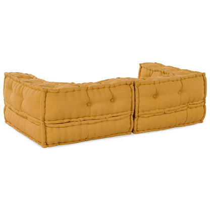 Divano Modulare a 2 Posti Giallo 140x70x36 in Tessuto | homemem39