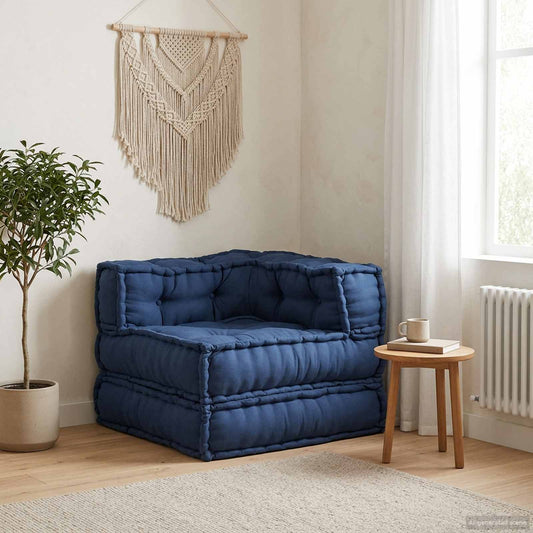 Unità di Divano Modulare Indaco 70 x 70 x 56 cm Tessuto | homemem39