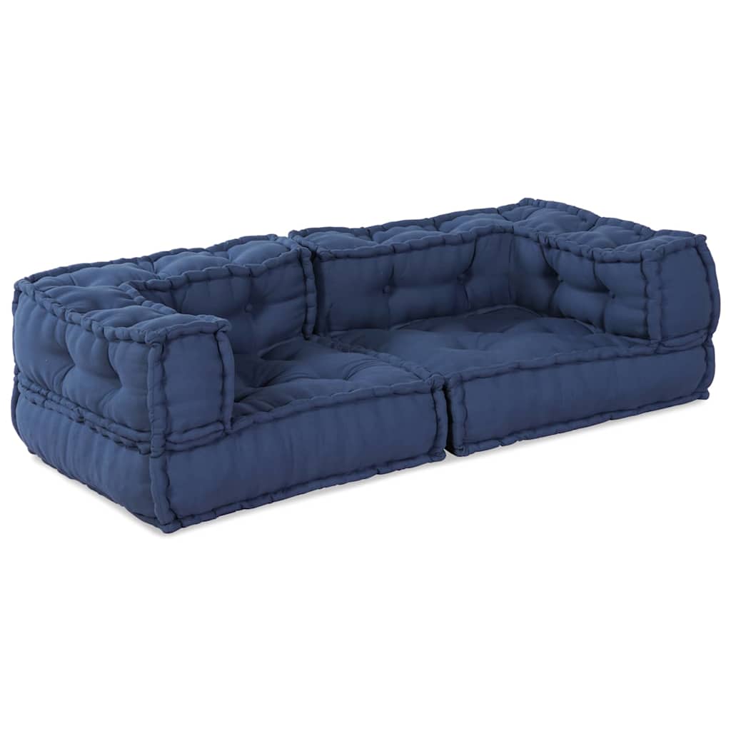 Unità di Divano Modulare 3 pcs Indaco 140 x 70 x 36 cm Tessuto | homemem39