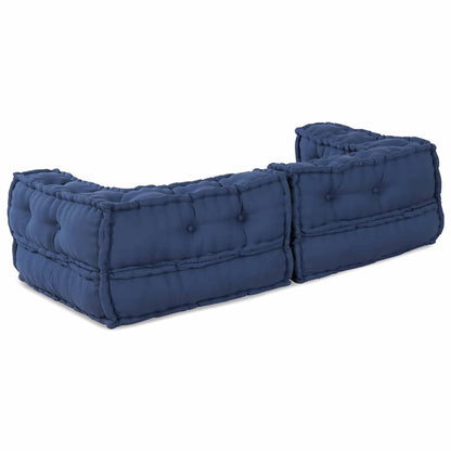 Unità di Divano Modulare 3 pcs Indaco 140 x 70 x 36 cm Tessuto | homemem39
