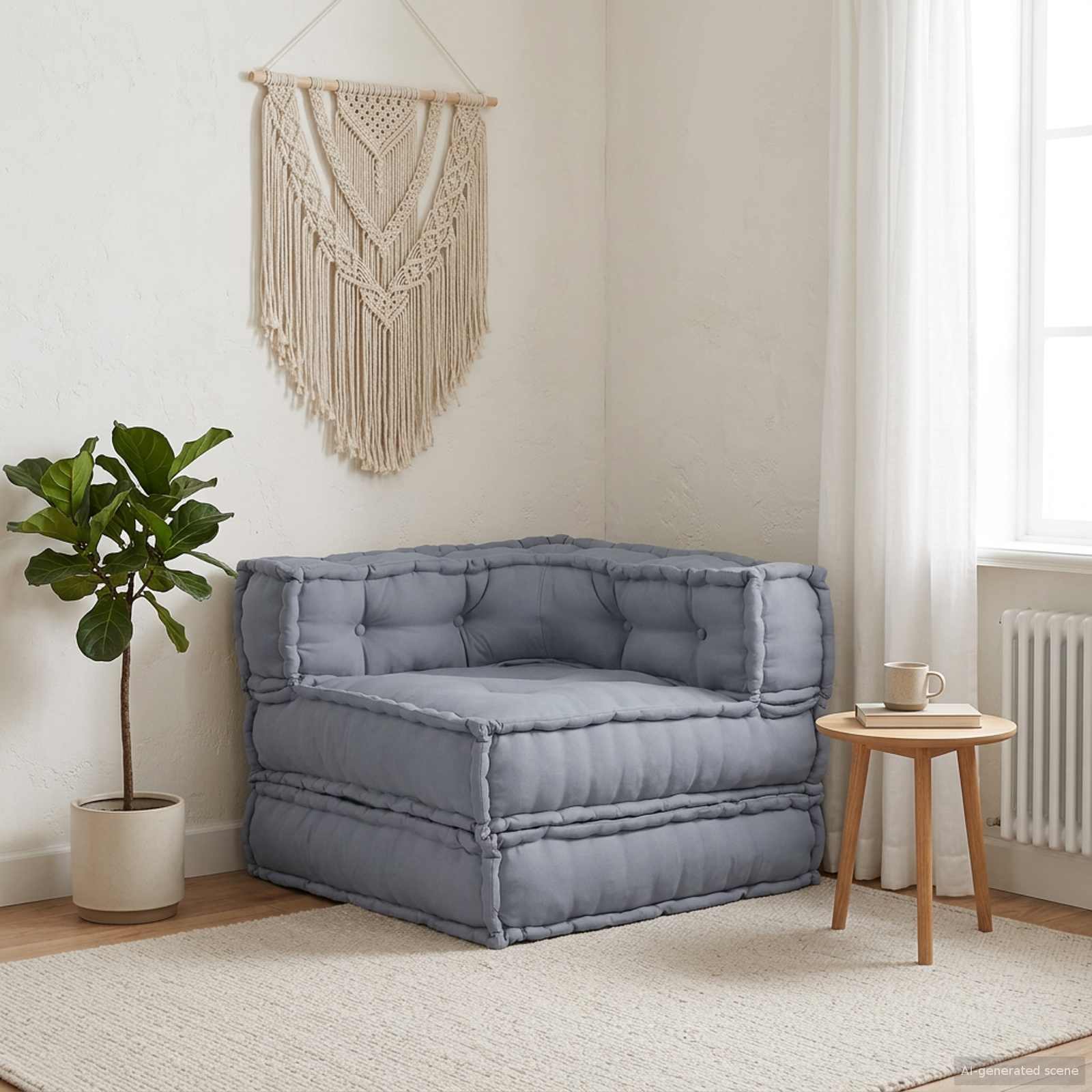 Unità di Divano Modulare Grigio 70 x 70 x 56 cm Tessuto | homemem39
