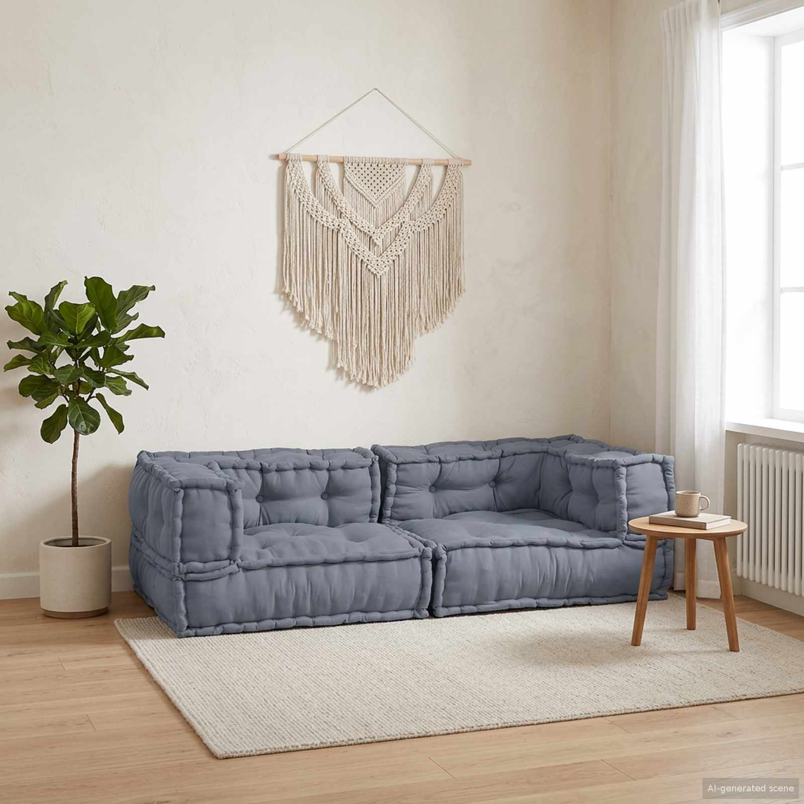 Unità di Divano Modulare 3 pcs Grigio 140 x 70 x 36 cm Tessuto | homemem39