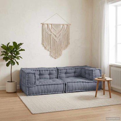 Unità di Divano Modulare 3 pcs Grigio 140 x 70 x 36 cm Tessuto | homemem39