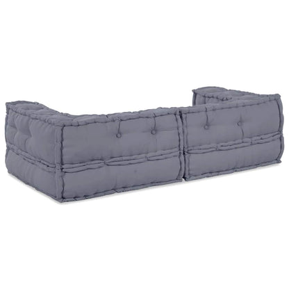 Unità di Divano Modulare 3 pcs Grigio 140 x 70 x 36 cm Tessuto | homemem39