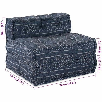 Unità di Divano Modulare Stampa Indigo 70 x 70 x 56 cm Tessuto | homemem39