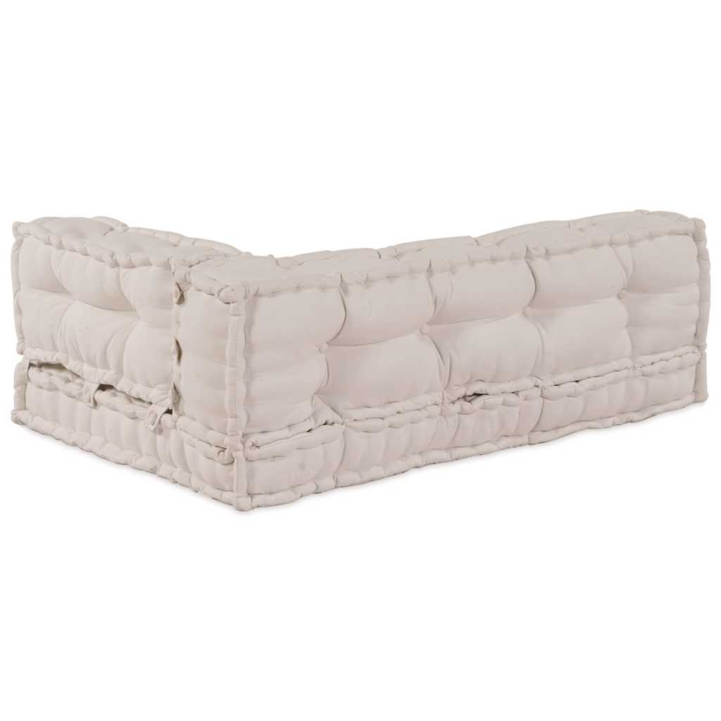 Cuscino per Divano Pallet 3 pcs Crema 120 x 80 x 34 cm Tessuto | homemem39