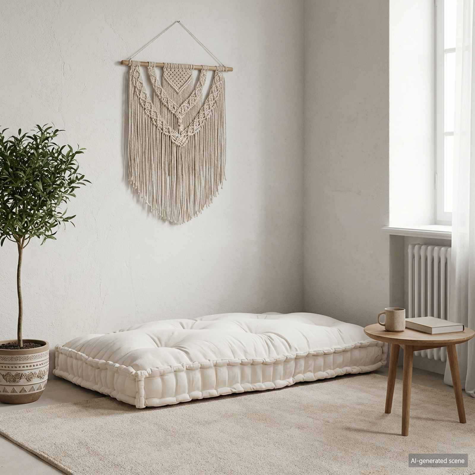 Cuscino per Divano Pallet Crema 120 x 80 x 12 cm Tessuto | homemem39