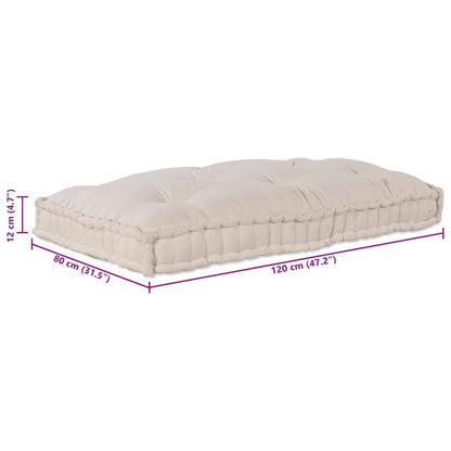 Cuscino per Divano Pallet Crema 120 x 80 x 12 cm Tessuto | homemem39
