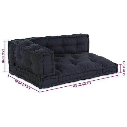 Cuscino per Divano Pallet 3 pcs Antracite 120 x 80 x 38 cm | homemem39