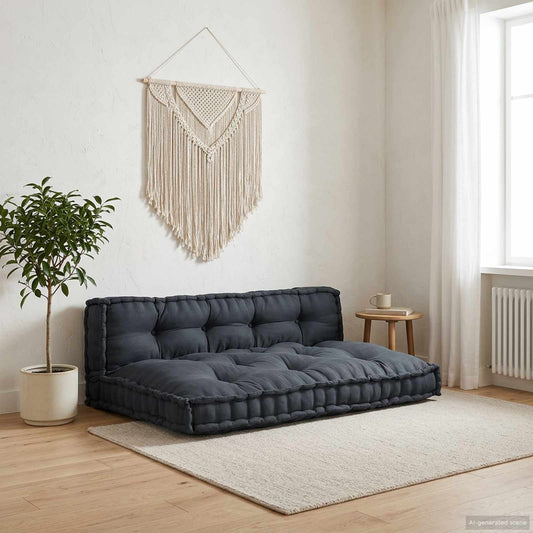 Cuscino per Divano Pallet 2 pcs Antracite 120 x 80 x 38 cm | homemem39