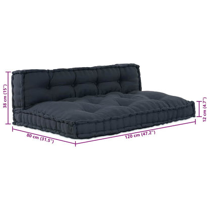 Cuscino per Divano Pallet 2 pz Tessuto Antracite