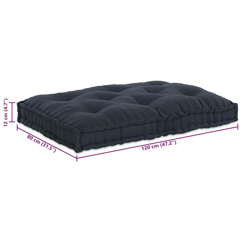Cuscino per Divano Pallet Antracite 120 x 80 x 12 cm Tessuto | homemem39