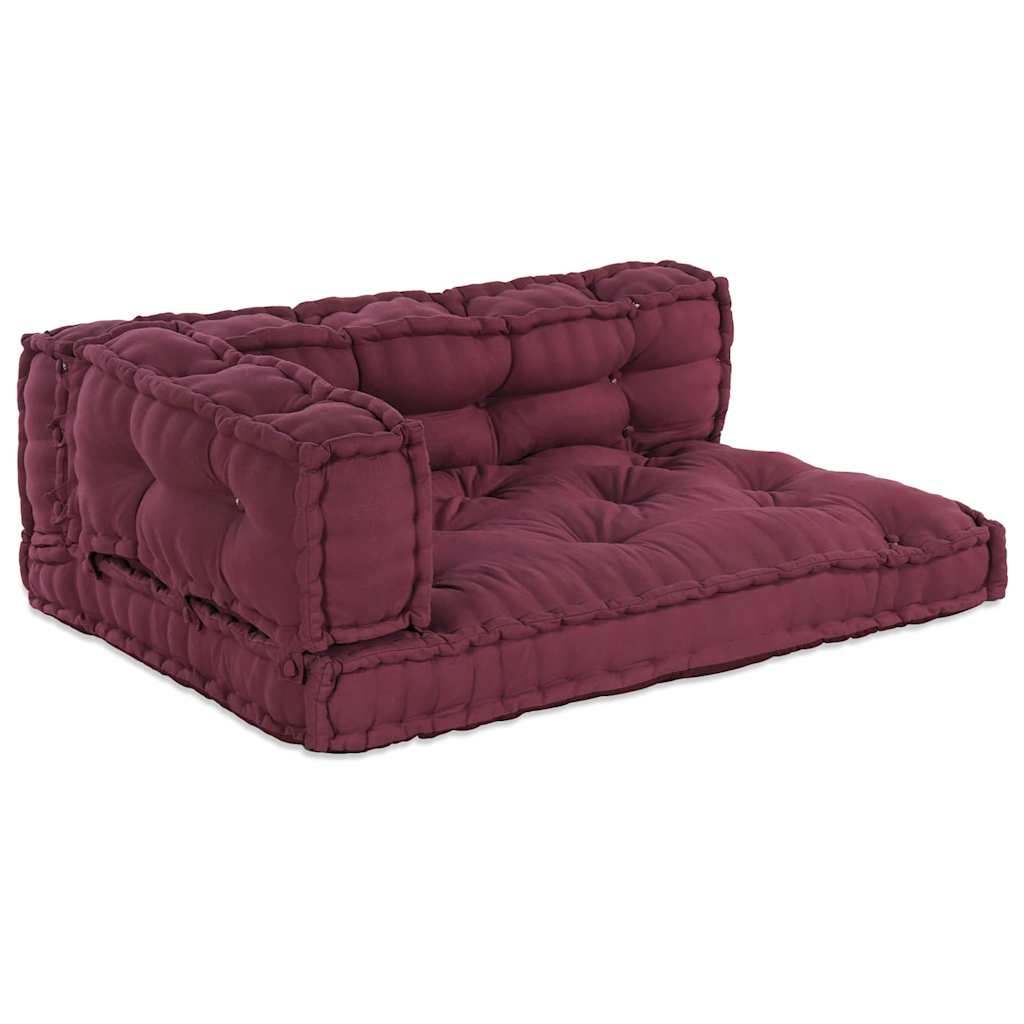 Cuscino per Divano Pallet 3 pcs Bordeaux 120 x 80 x 38 cm | homemem39