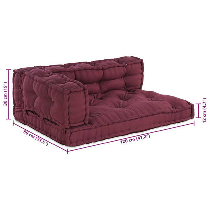 Cuscino per Divano Pallet 3 pcs Bordeaux 120 x 80 x 38 cm | homemem39