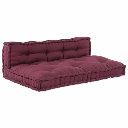 Cuscino per Divano Pallet 2 pcs Bordeaux 120 x 80 x 38 cm | homemem39