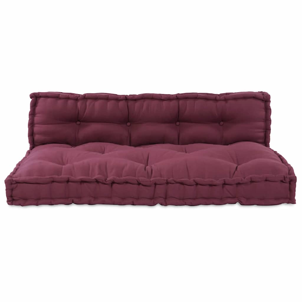 Cuscino per Divano Pallet 2 pcs Bordeaux 120 x 80 x 38 cm | homemem39