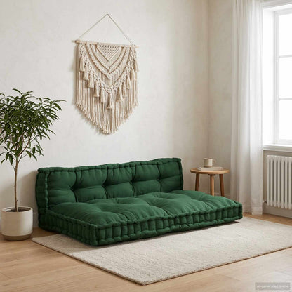 Cuscino per Divano Pallet 2 pcs Verde 120 x 80 x 38 cm Tessuto | homemem39