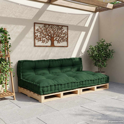 Cuscino per Divano Pallet 2 pcs Verde 120 x 80 x 38 cm Tessuto | homemem39