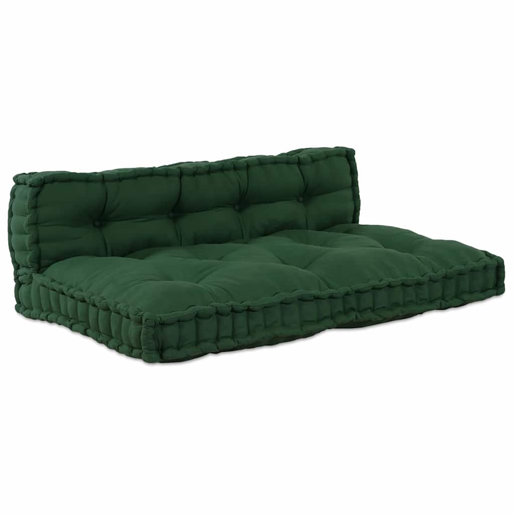 Cuscino per Divano Pallet 2 pcs Verde 120 x 80 x 38 cm Tessuto | homemem39