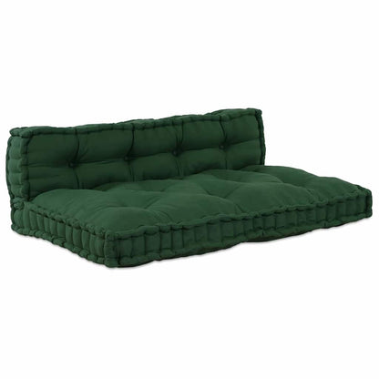 Cuscino per Divano Pallet 2 pcs Verde 120 x 80 x 38 cm Tessuto | homemem39