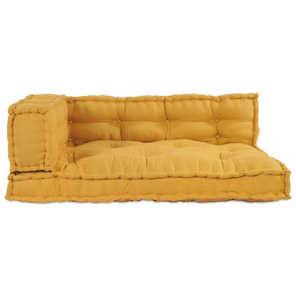 Cuscino per Divano Pallet 3 pcs Giallo 120 x 80 x 38 cm Tessuto | homemem39