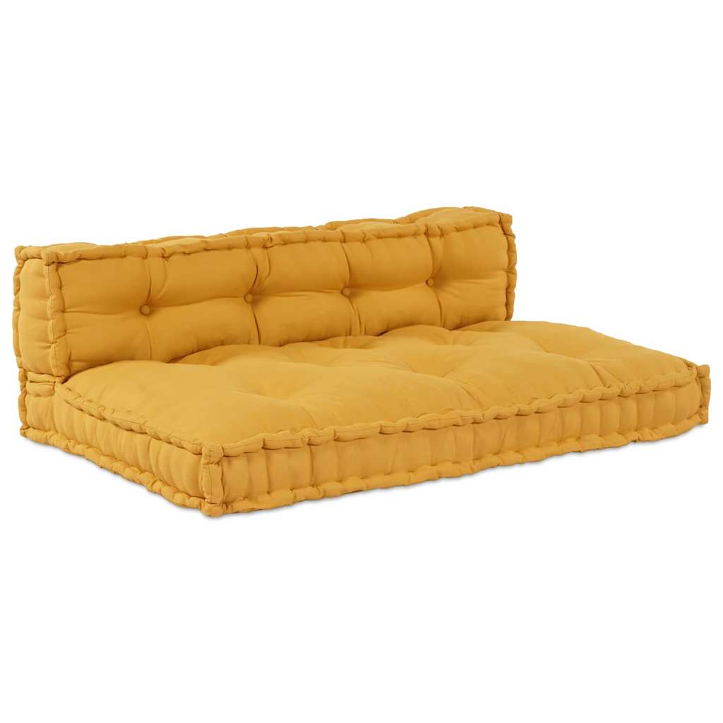 Cuscino per Divano Pallet 2 pcs Giallo 120 x 80 x 38 cm Tessuto | homemem39