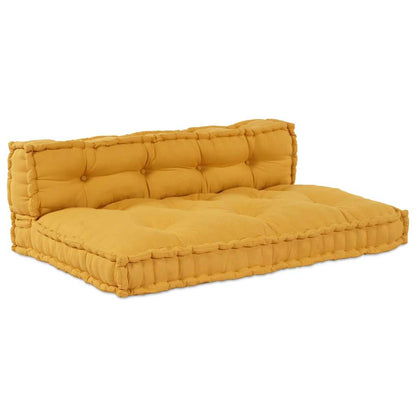 Cuscino per Divano Pallet 2 pcs Giallo 120 x 80 x 38 cm Tessuto | homemem39