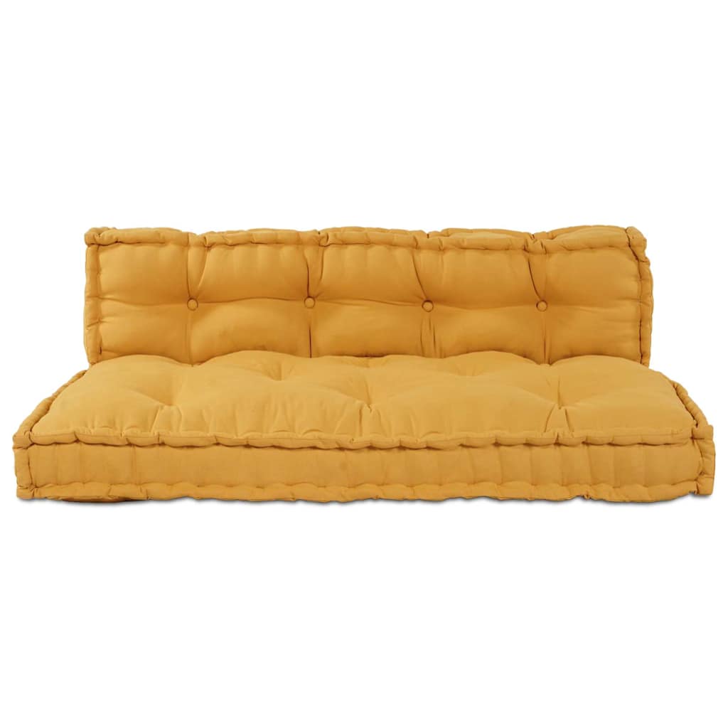 Cuscino per Divano Pallet 2 pcs Giallo 120 x 80 x 38 cm Tessuto | homemem39