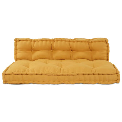 Cuscino per Divano Pallet 2 pcs Giallo 120 x 80 x 38 cm Tessuto | homemem39