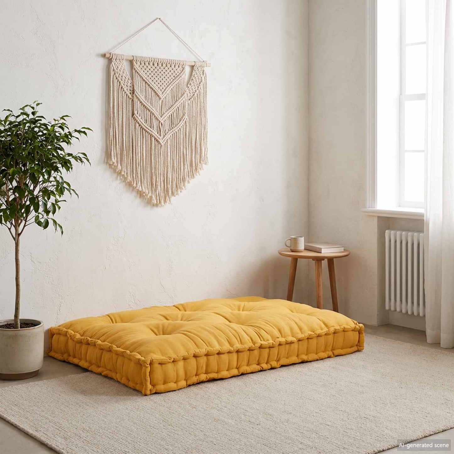 Cuscino per Divano Pallet Giallo 120 x 80 x 12 cm Tessuto | homemem39